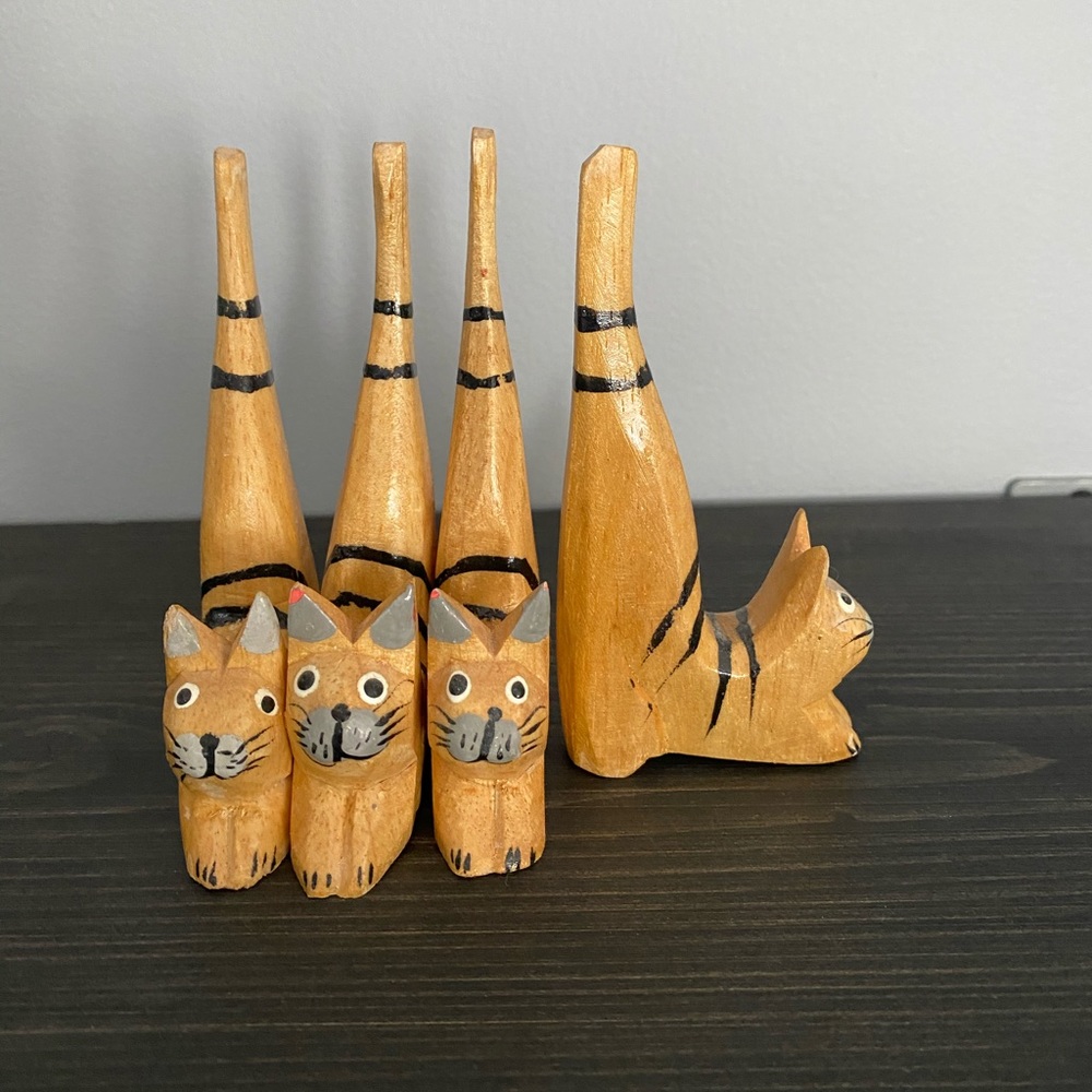 Wooden Cats (Set of 4) - Picture 6 of 9